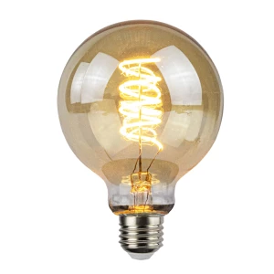 LED Filament globe lamp 80mm - 8cm - G80 - dimbaar - 2200K lamp aan