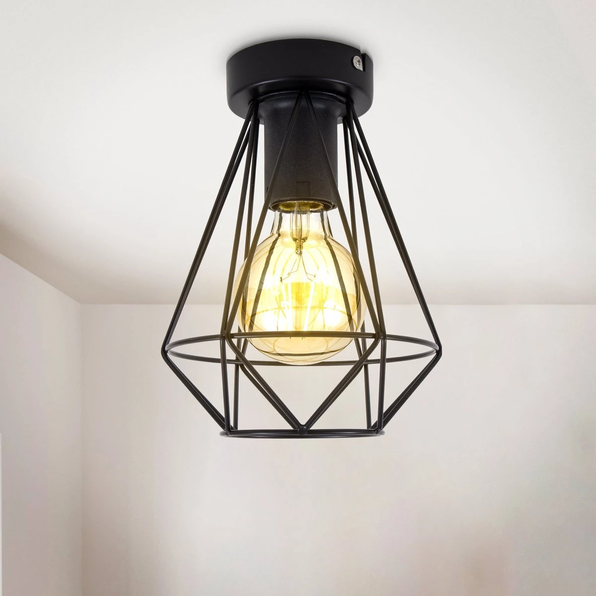 Plafondlamp Industrieel zwart | Incl. dimbare lamp | Arthur | LedLoket