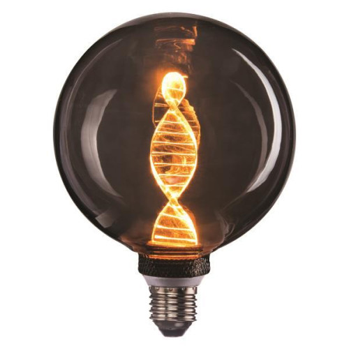 LED smoked filament globe lamp 125cm - twisted spiraal - dimbaar - G125