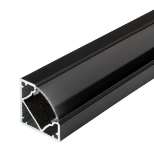 LED profiel Zwart 12mm voor LED strip 2 meter met afdekcover zwart - vooraanzicht