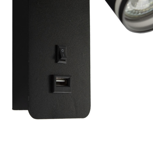 Opbouw spot armatuur - bedlamp | met USB-poort | GU10 fitting |