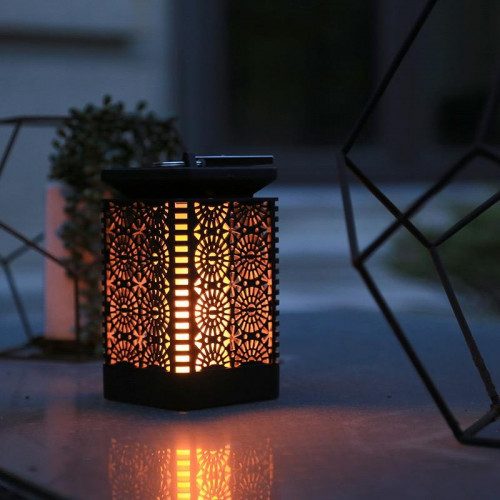 details Stun Durf Solar Led lantaarn | vlam effect | met schemersensor Kopen | Ledloket
