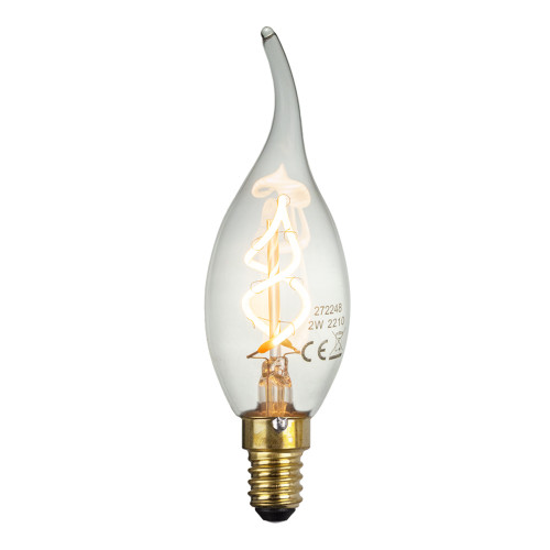 Surrey Riet Recyclen LED Filament lamp kaars tip | 2W | Dimbaar | E14 | 2400K | Ledloket