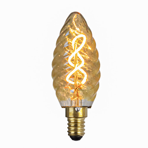 Led Filament Kaars Lamp | Goud Glas | Dimbaar | E14 | 2400K Ledloket