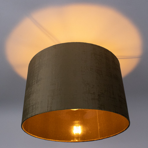 hoog punt Vermaken Stoffen lampenkap velvet | Bronze met Transparant binnenkant | Ø25cm |  LedLoket