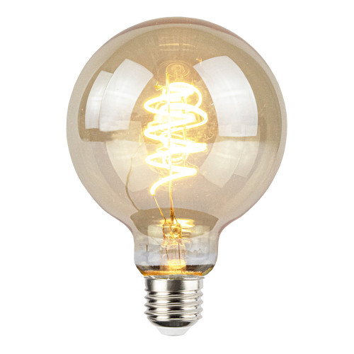 verkoper Waterig Fahrenheit Led Filament Amber Globe Lamp - Spiraal | 95Mm | 4W | Dimbaar | 2200K