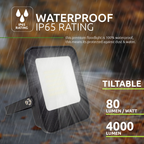Polair zegen worstelen LED Floodlight - Bouwlamp | 50 Watt | 6500K - Daglicht wit | LedLoket