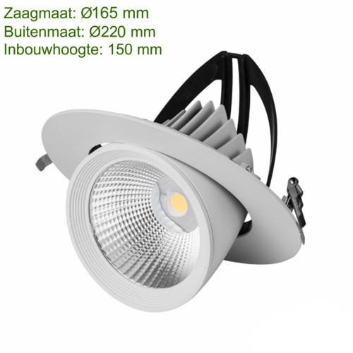 Onmiddellijk kalf Grijp LED Inbouw Downlight 40W | 225mm | 4000K - Naturel Wit | LedLoket