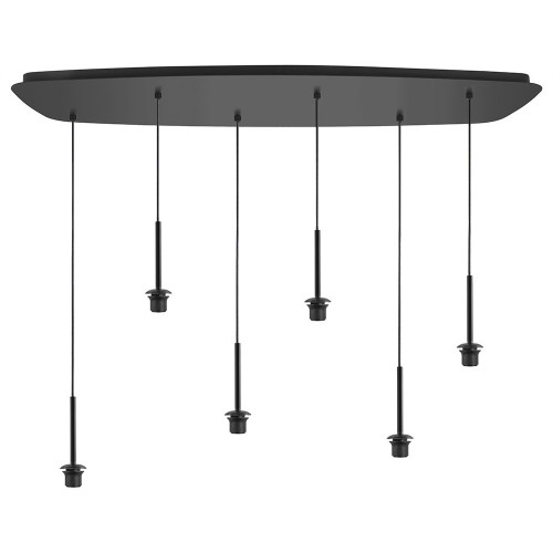 Verplicht Dakraam Dusver Vierkante Plafondplaat - 100 cm - voor 6 lampenkappen - Zwart - Ledloket