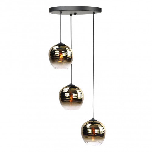 voordeel vuist Fantasie Hanglamp goud glas | 3 voudig | E27 | Apple - Ledloket