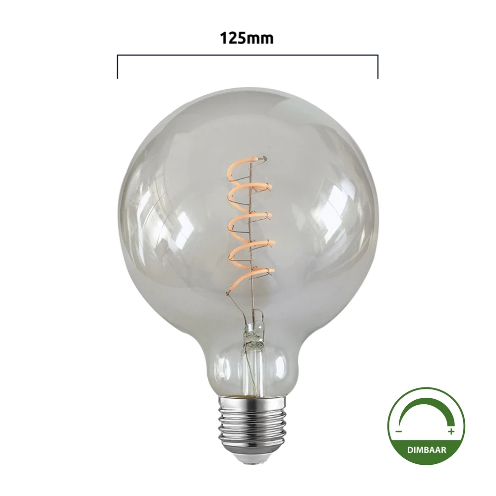 Led Filament Globe Lamp Spiraal | 125Mm 4Watt | | 2200K