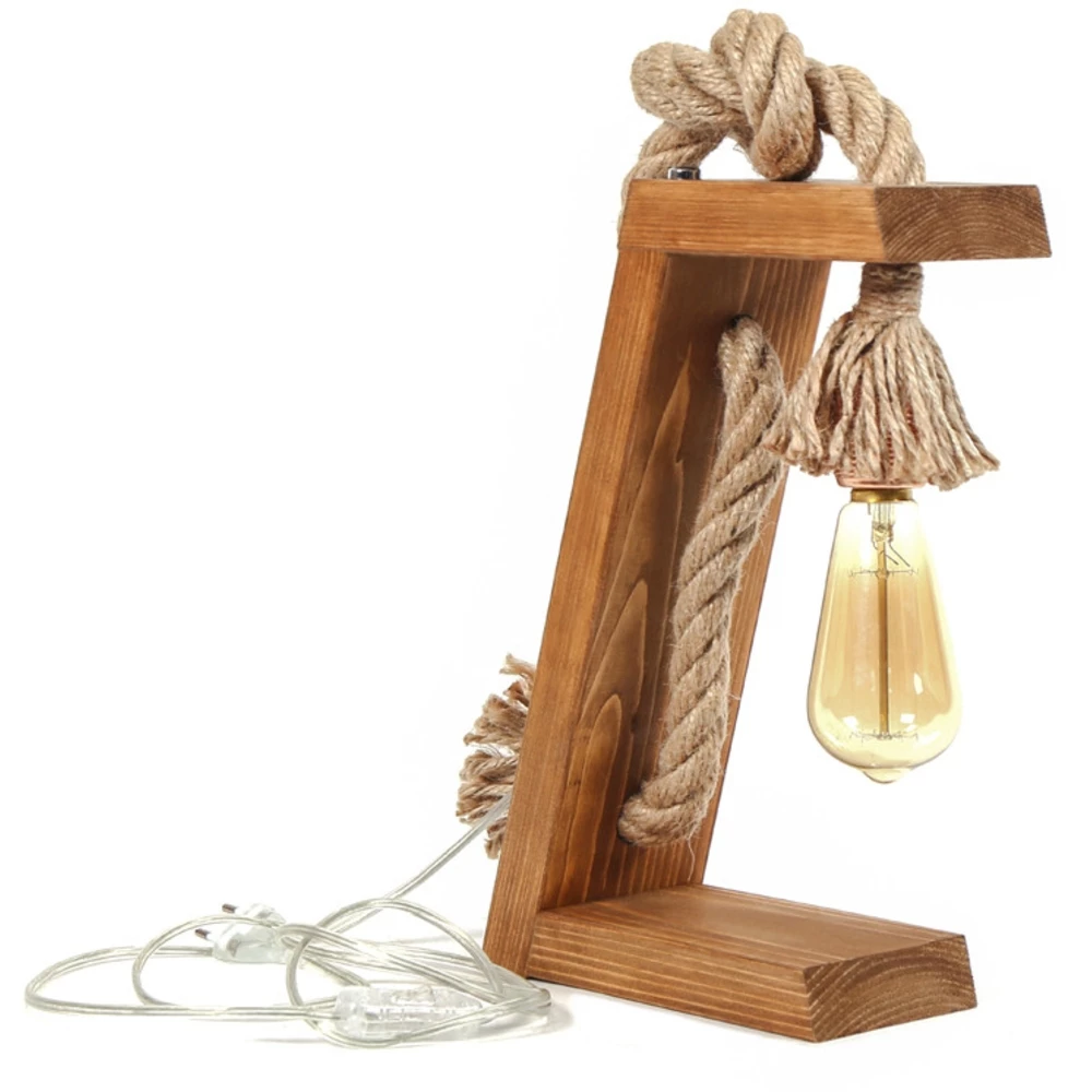 roddel Over instelling klok Moderne Led Tafellamp Hout - Touw | Olivia Kopen? | Ledloket