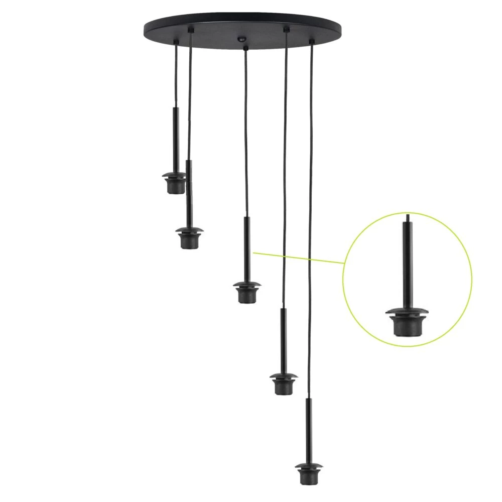 Highlight | plafondplaat | 45 cm voor 5 lampenkappen | | Ledloket